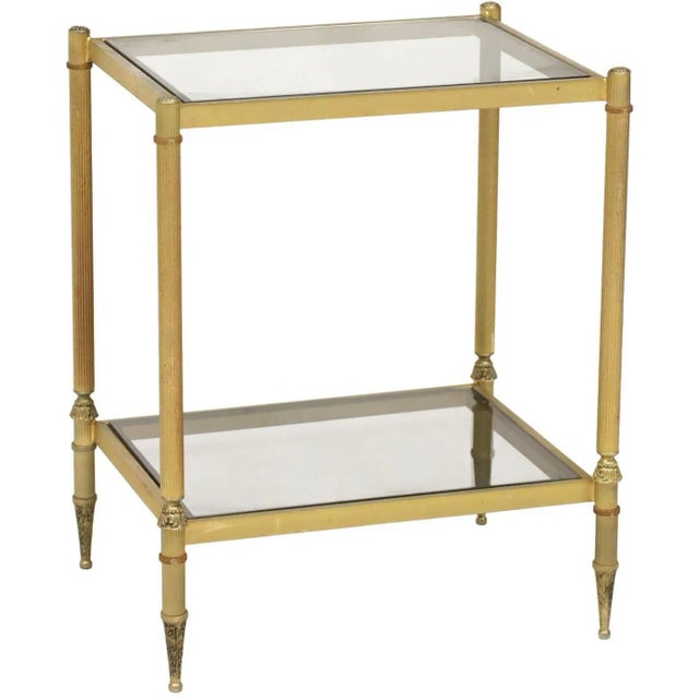 French Maison Jansen Style Two Tier Side Table For Sale - Image 3 of 6
