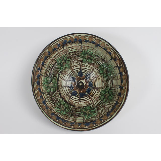 Large Danish Bowl with Floral Motif by Jens Thirslund, 1930s For Sale - Image 4 of 9