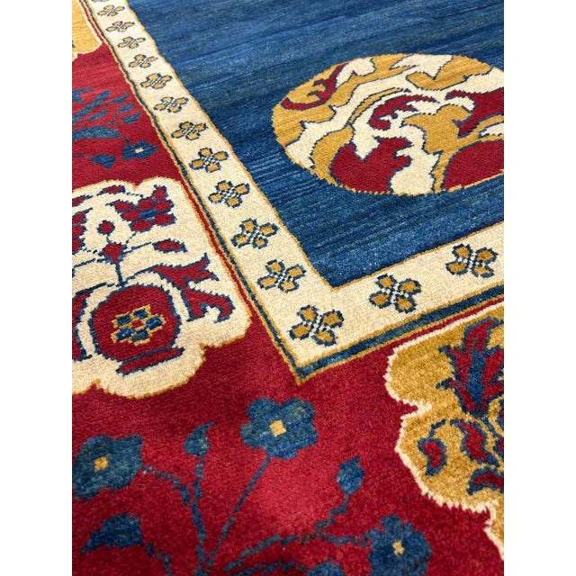 1990s Asian Inspired Design, Deep Indigo, Yellow, Asian Deco, For Sale - Image 9 of 12