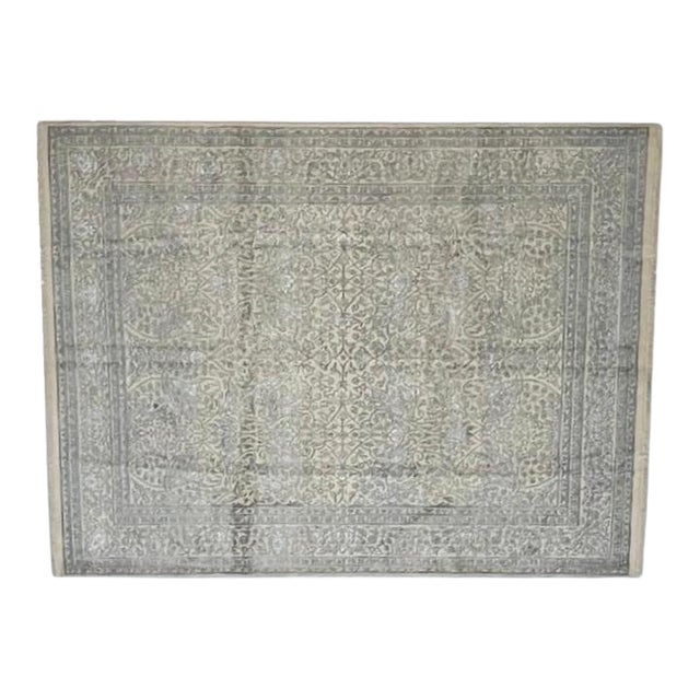 Silk and Wool Agra Rug , 8'1" X 10'4" For Sale