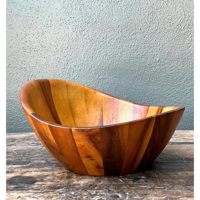 Vintage Mid-Century Teak Wood Salad Bowl For Sale - Image 12 of 12