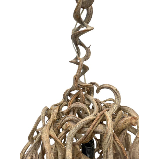 Hand-Crafted Organic Vine Root Pendant Lamp, 1980s For Sale - Image 10 of 14