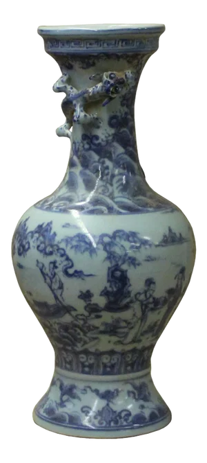 Chinese Blue White Porcelain Precise House Yard Scenery Vase