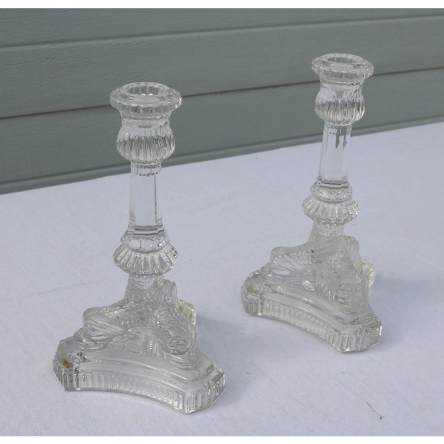 Tiffany & Co. Clear Crystal Candlesticks With Dolphin Motif-a Pair For Sale - Image 12 of 16