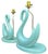 Graceful and sculptural, this pair of vintage aqua swan lamps captures the playful sophistication of mid-century design....