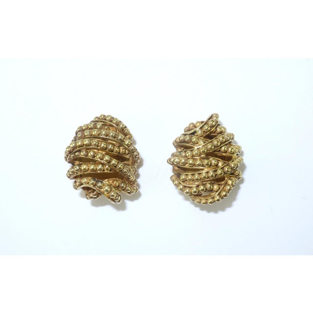 Vaubel Gold Plated Twisted Bead Earrings, 2012 For Sale - Image 9 of 11