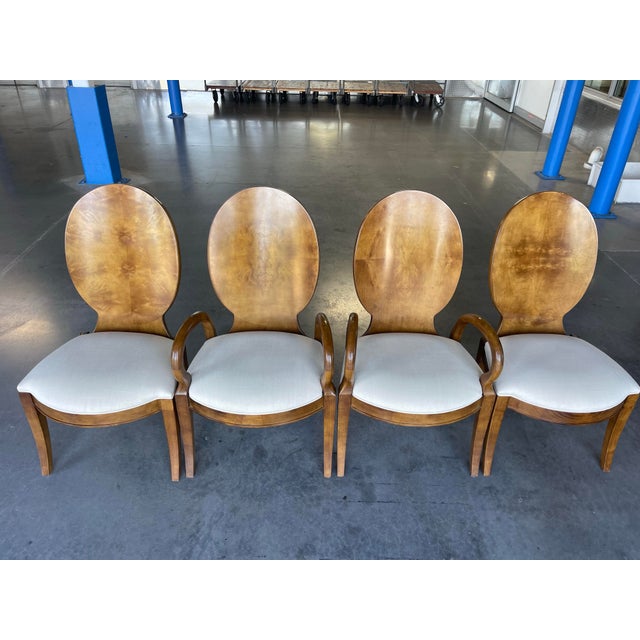 Wood Century Furniture Omni Dining Table With Eight Chairs, Contemporary, Art Deco, Burl For Sale - Image 7 of 17