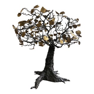 Vintage Mid-Century Modern Metal Tree Sculpture For Sale