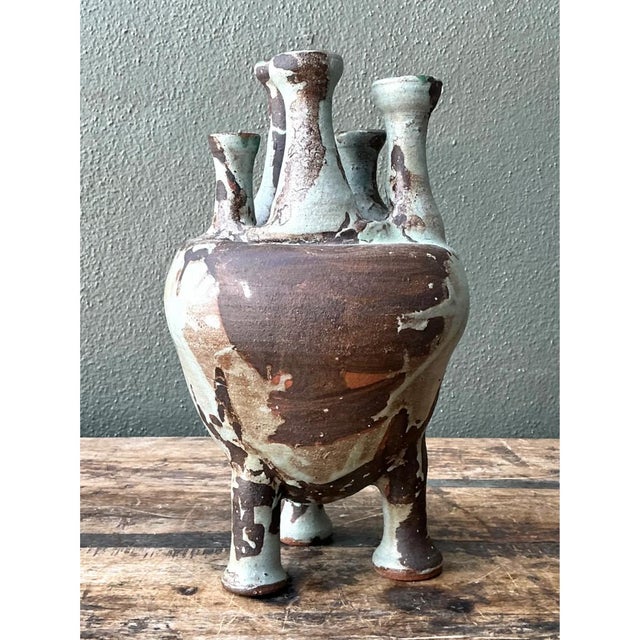 Vintage Multineck Ceramic Vessel For Sale - Image 11 of 12