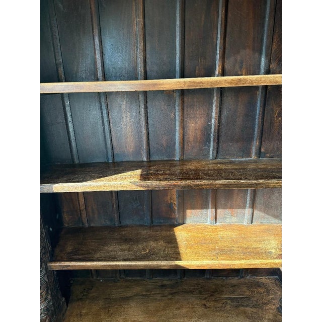 Antique Hand-Carved Indian Wooden Bookshelf / Display Cabinet For Sale - Image 10 of 10