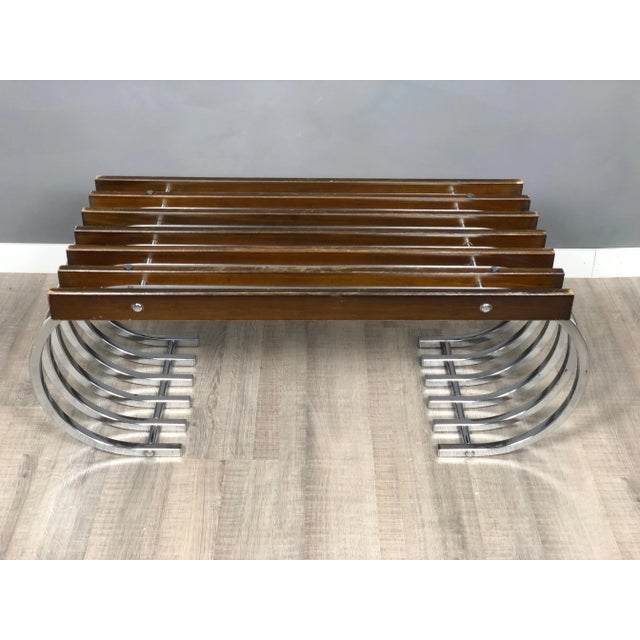 Wood, Chrome & Smoked Glass Side Coffee Table, Italy, 1970s For Sale - Image 12 of 17