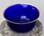 1950s Vintage Cobalt Blue Glass Bowl Gold Rim Textured Pebble Art Glass For Sale - Image 5 of 15