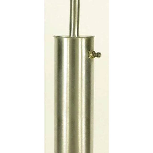 1960s Brushed Steel Cylinder Table Lamp After Nessen. For Sale - Image 5 of 6