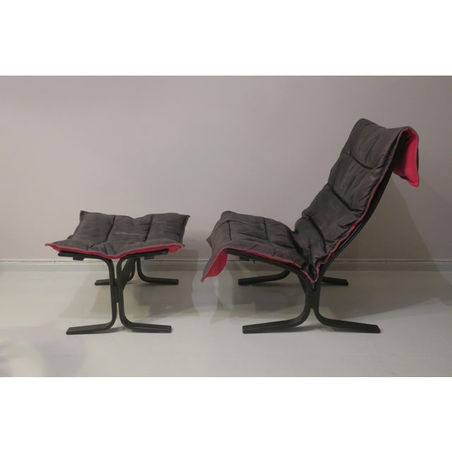 Set of Mid-Century Modern Leather Lounge Chair with Ottoman by Ingmar Relling For Sale - Image 5 of 14