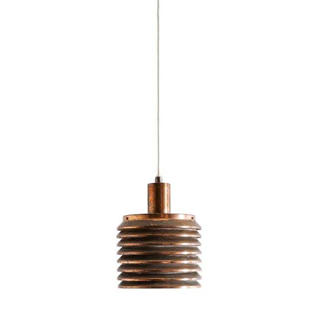 Mid-Century Swedish Copper Ceiling Pendant Lamp by Hans-Agne Jakobsson, 1950s For Sale
