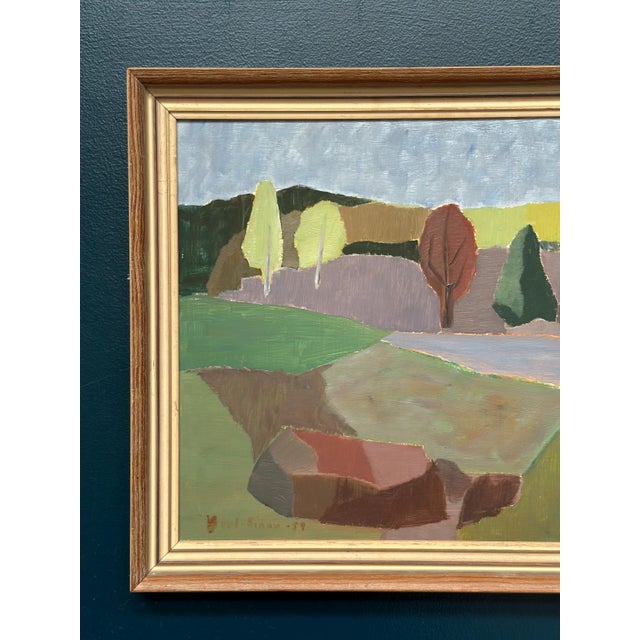 Modern Carl‑einar Andersson, Trees and Fields, 1959, Oil on Panel, Framed For Sale - Image 3 of 18