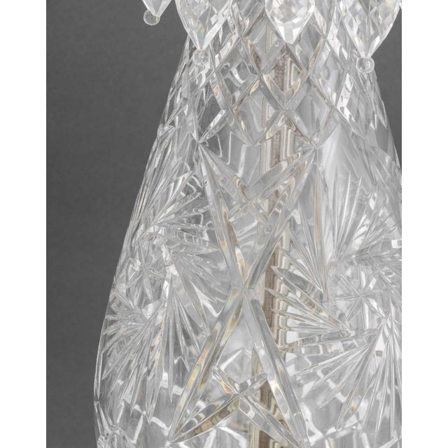 Late 20th Century Neoclassical Style Cut Crystal Tear Drop Form Table Lamp For Sale - Image 5 of 7