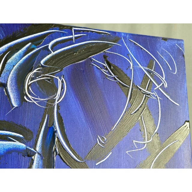 Mark Kasav Original Painting on Canvas "Blue Moon Nude" Woman, 30" X 30" For Sale - Image 10 of 14