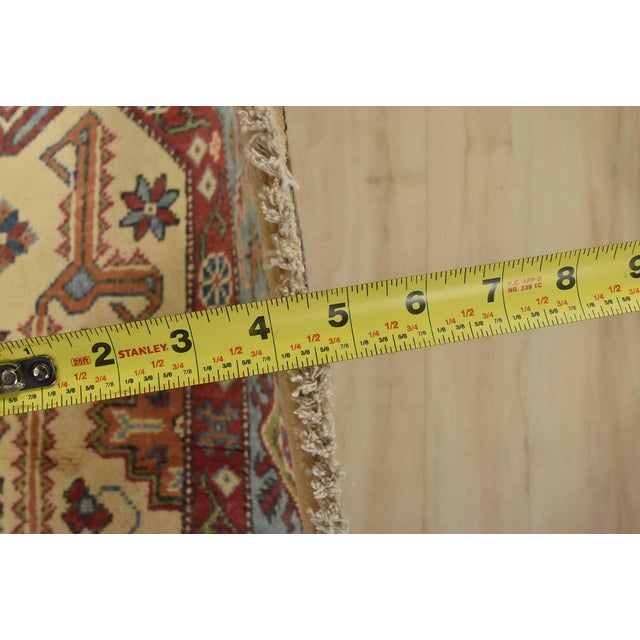 Kazak Rug 6′ X 6′ Beige Wool Tribal Hand-Knotted Oriental Carpet For Sale - Image 11 of 13
