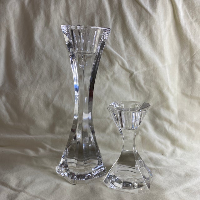 Late 20th Century Villeroy and Boch Crystal Candlesticks a Pair Chairish