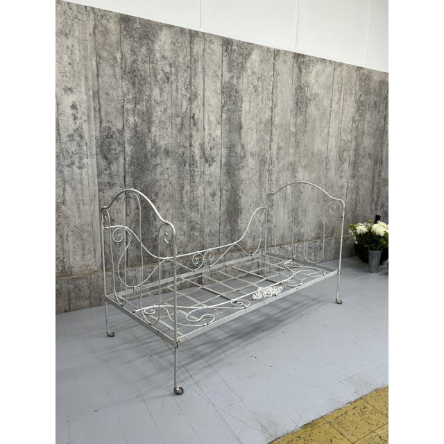 French Wrought Iron Daybed, 1890s For Sale - Image 3 of 9