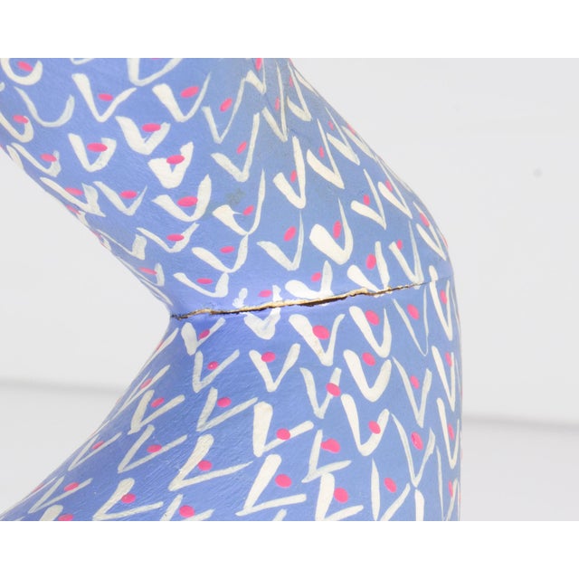 Blue Oaxacan Alebrije Mexican Bird Wood Carving by Porfirio Sosa Gutierrez For Sale - Image 8 of 11