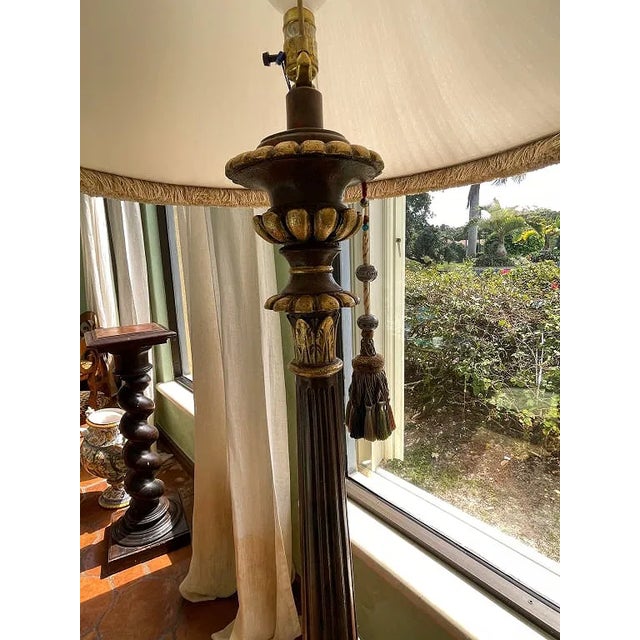 1950s 1950s French Carved Wood & Gilt Floor Lamp 71 Tall For Sale - Image 5 of 6
