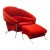 Vintage Milo Baughman Thayer Coggin Boldido Red Fabric Lounge Chair and Ottoman For Sale