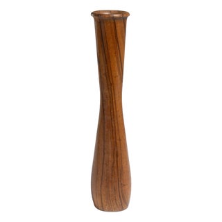 Mid 20th Century Denmark Brown Wood Vase For Sale