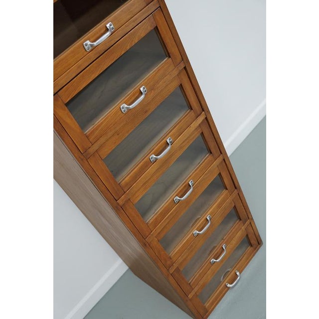 Vintage German Beech and Oak Haberdashery Shop Cabinet, 1950s For Sale - Image 12 of 17