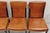 Animal Skin Late 20th Century French Art Deco Style Brown Leather Ebonized Frame Dining Chairs - Set of 8 For Sale - Image 7 of 12