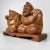 Brown Wooden Ebisu and Daikoku Deity Statues on Base, Japan, 1950 For Sale - Image 8 of 12