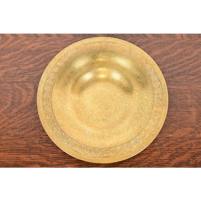 Tiffany Studios New York Bronze Doré Plate or Shallow Bowl With Greek Key Design For Sale - Image 12 of 12