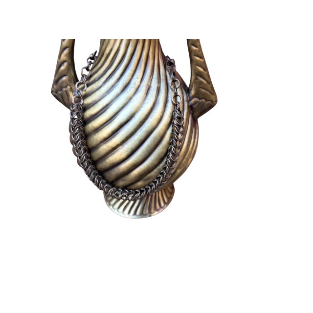 Heavy Gauge Fluted Brass Pitcher For Sale - Image 11 of 16