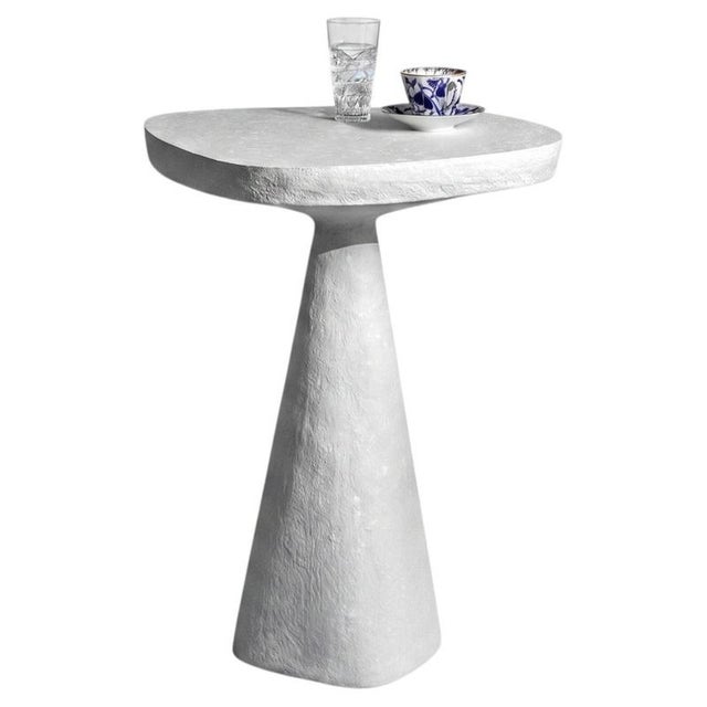 White Plinth Column High Side Table by Donatas Zukauskas For Sale - Image 8 of 8