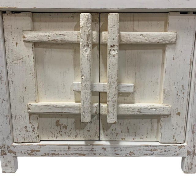 Elm Wood 4-Door Sideboard For Sale In Los Angeles - Image 6 of 8