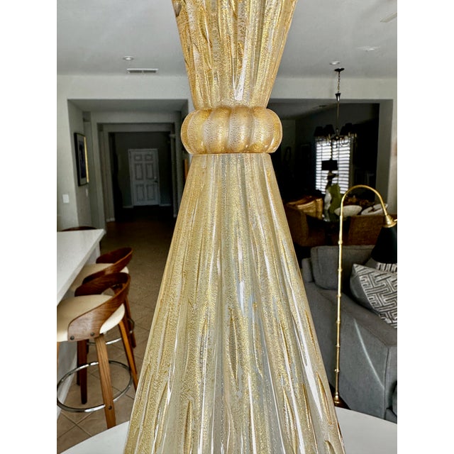 1950s Mid Century Modern Barovier & Toso Murano Coronado d'Oro Glass Table Lamp For Sale - Image 13 of 17