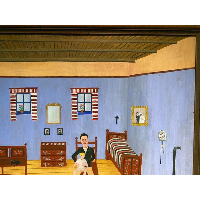 Sz Vago Jolan 1969 Folk Art Oil Painting, Framed For Sale - Image 4 of 8