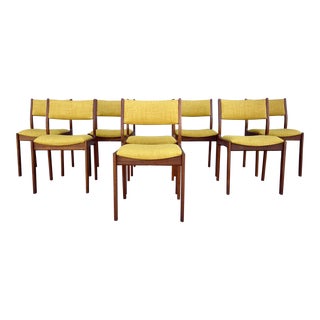 Set of 8 Mid Century Teak Dining Chairs by D-Scan For Sale