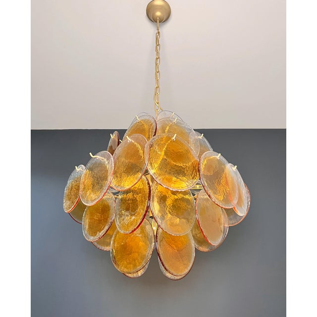 Vintage Italian Amber Murano Glass Chandelier, 1990s For Sale - Image 11 of 18