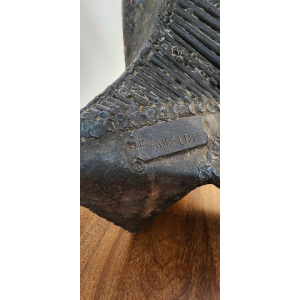 Mid-Century Modern Monumental 27" Mid-Century Brutalist Steel Sculpture by Enrique Miralda For Sale - Image 3 of 15