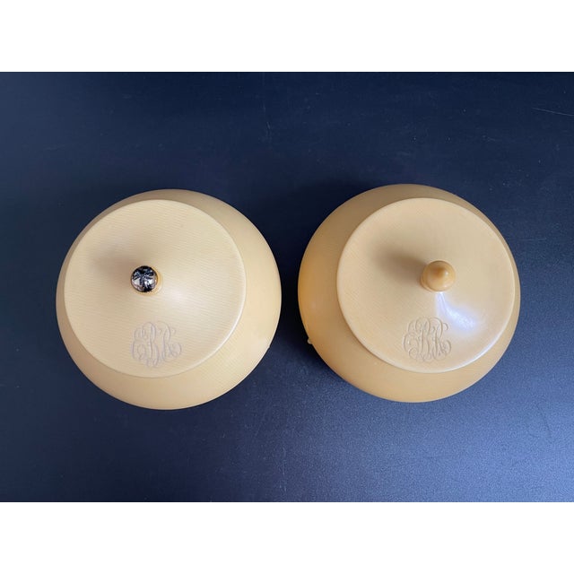 Pair Antique French Ivory Vanity Boxes, Monogrammed For Sale - Image 4 of 16