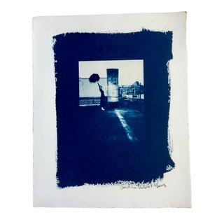 Cyanotype “Drizzle and Wind Above New York City” 1995 Pinhole Photo by CKBoss For Sale