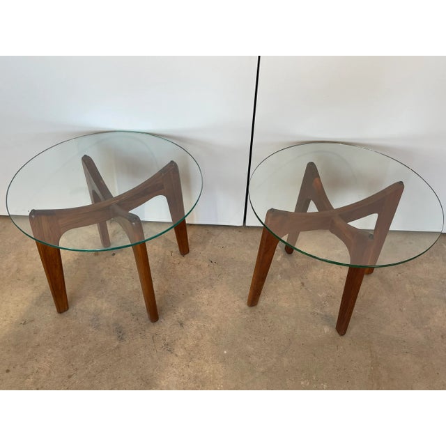 1960s Mid-Century Modern Adrian Pearsall Glass Top End Tables, Unsigned - Set of 2 For Sale - Image 5 of 13