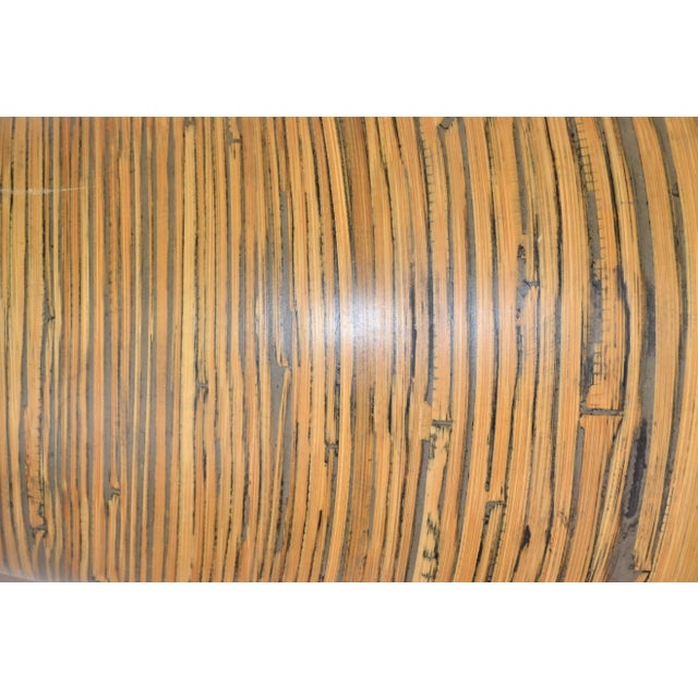 1970s Vintage Bohemian Blonde Pressed Bamboo Mushroom Shaped Stool Mid-Century Modern For Sale - Image 5 of 13