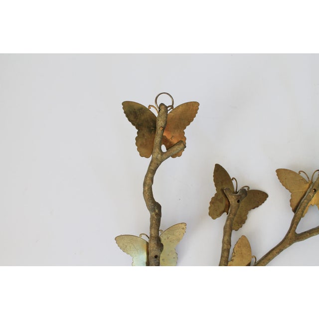 Vintage Brass Butterflies on Branch Wall Hanging For Sale In Milwaukee - Image 6 of 8