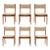 1970s Danish Style Modern Teak Beige Dining Chairs - Set of 6 For Sale