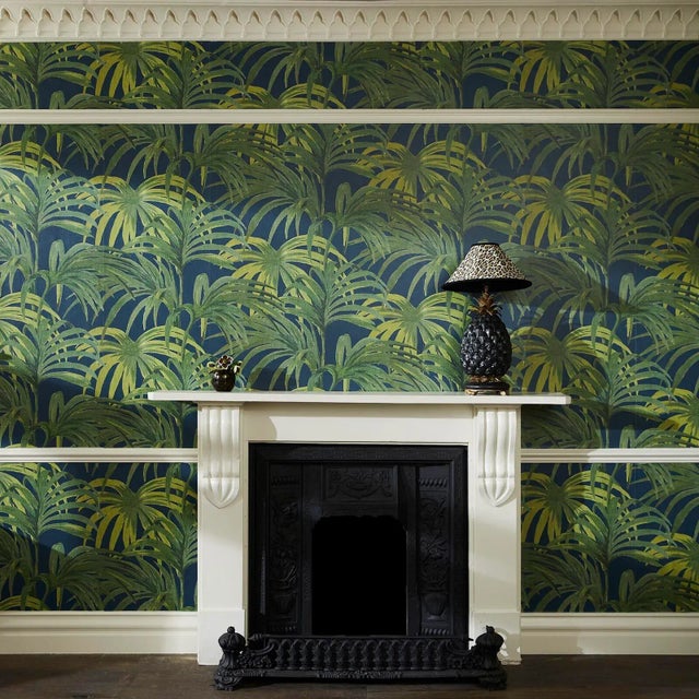 House of Hackney Palmeral Magna Wallpaper - Midnight & Green | Chairish