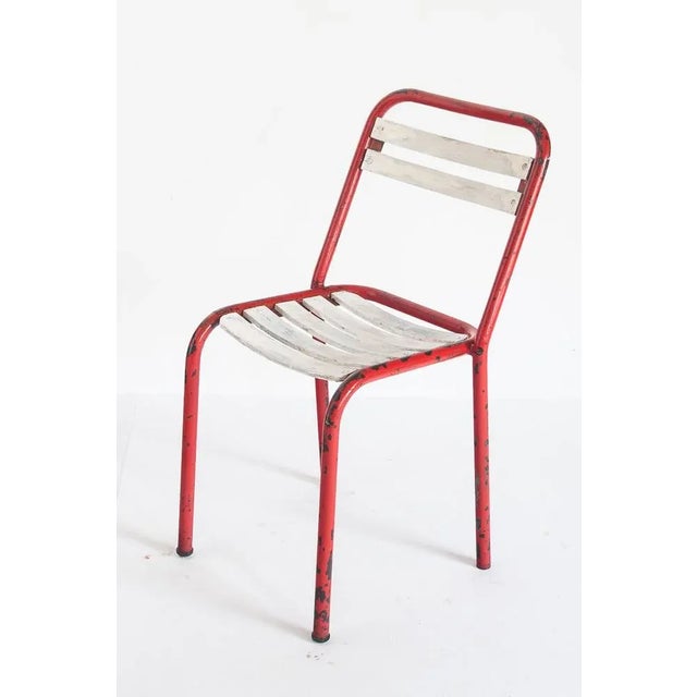 Iron and Wood Chairs in the Style of Tolix, France, 1950s, Set of 4 For Sale - Image 6 of 10