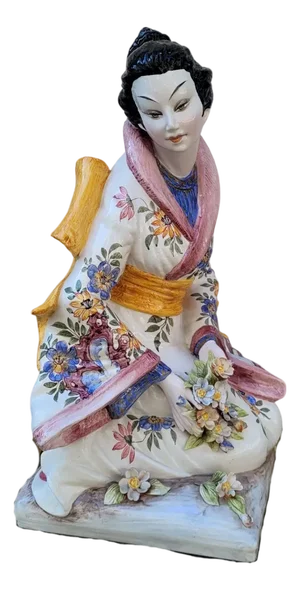 Geisha Ceramic Figure by Domenico Poloniato, Italy, 1960s